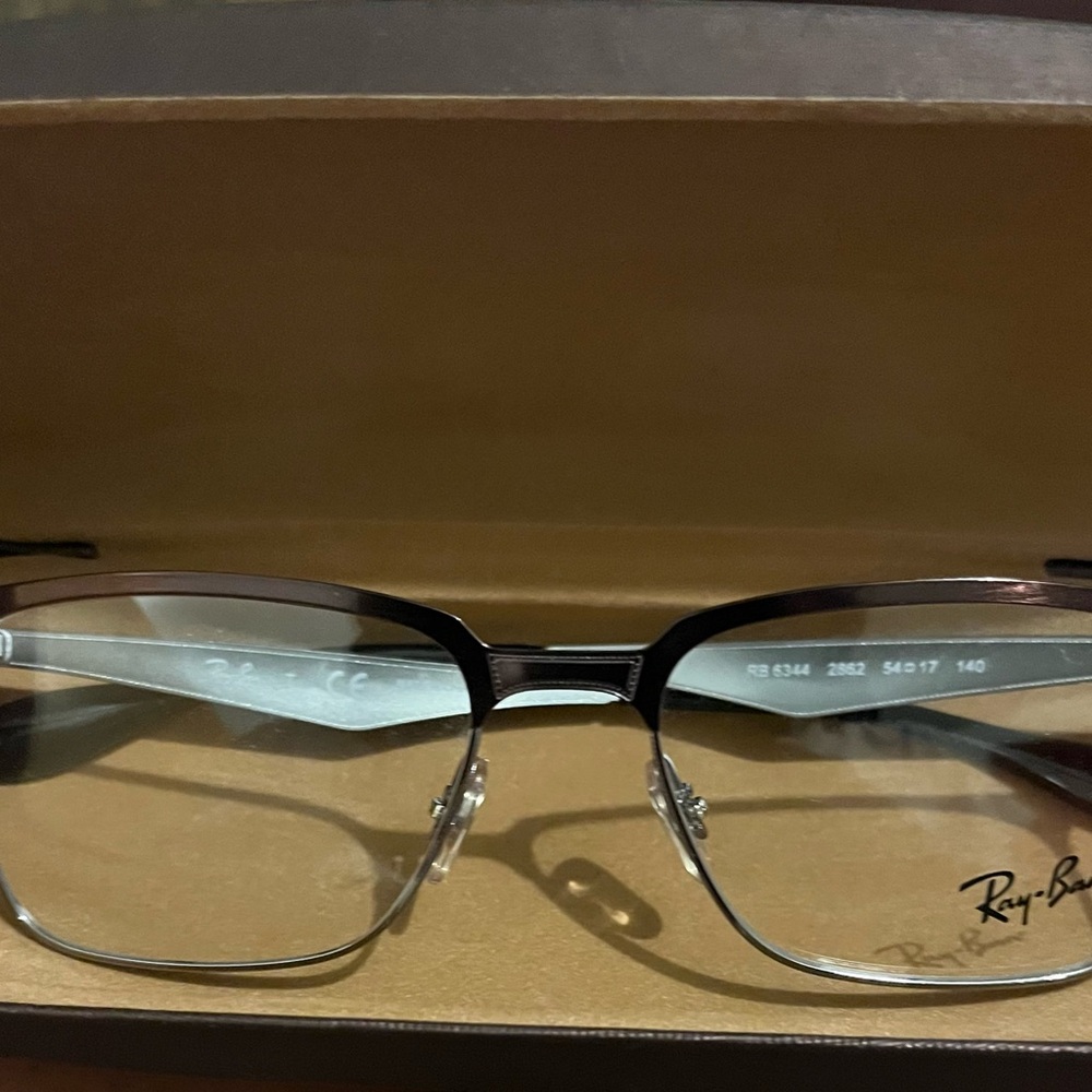 Unisex stylish limited Ray-Ban Silver and Brown Semi-Rimless Glasses